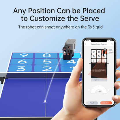 PONGBOT Table Tennis Robot with Net, Ping Pong Machine, Remote/App Control, 264 Pre-Saved Drills, Custom Drills