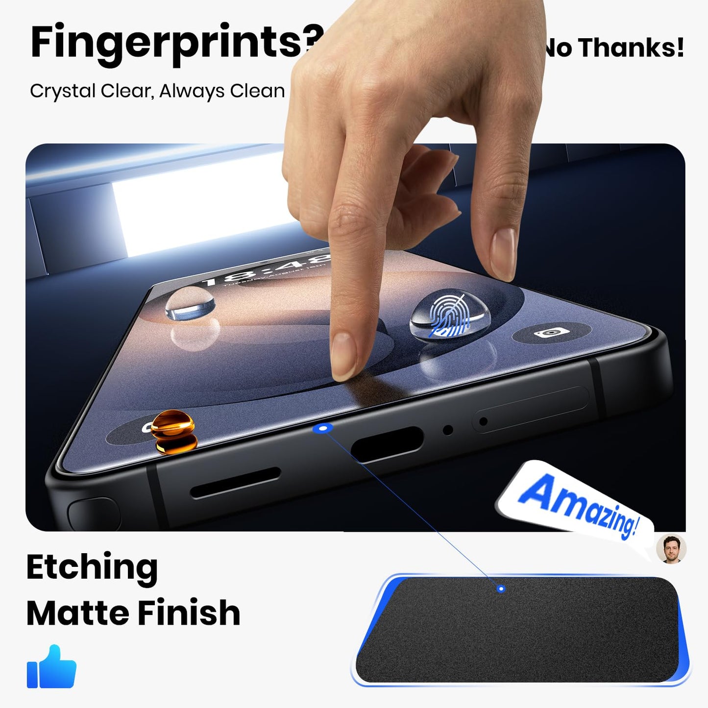 WSKEN Matte Screen Protector for Samsung Galaxy S26 Ultra - [Anti-Glare & Anti-Fingerprint][Smooth as Silk][0.02s Fingerprint Unlock] 9H+ Tempered Glass With Auto Fit Box Zero Bubble,2 Pack