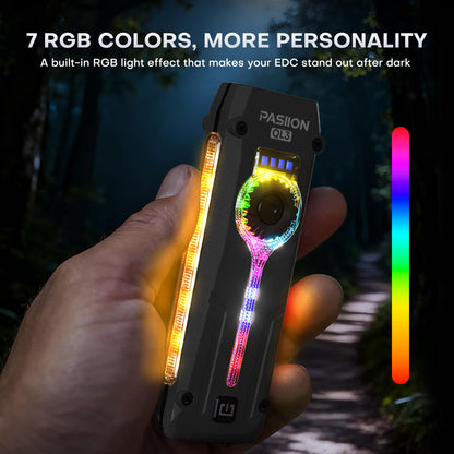 UV Flat EDC Flashlight Rechargeable 1800 High Lumens Pocket Light with RGB,Magnetic Base Small Flashlights with Dual Switch,Stepless Dimming,USB-C Waterproof Work Flash Light for Work,Home,Emergencies