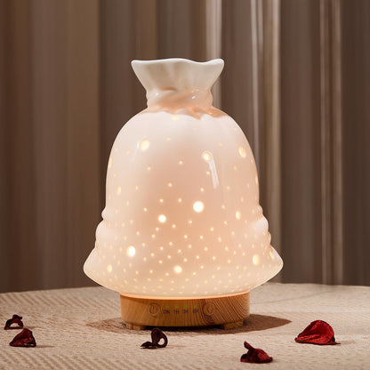 Essential Oil Diffuser Hand Blown Glass Aromatherapy Diffuser - Ultrasonic Cool Mist Scent Aroma Diffuser, Whisper Quiet with Auto Shut-Off, Timer Setting &7 Colors Night Light for Home