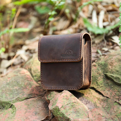 Topstache Leather Phone Holster for Samsung Galaxy Z Flip 6/5/4/3, Belt Clip Cell Phone Case for Motorola Razr Plus 2024/2023, Holster Belt Case Small Pouch for Motorola Razr 5G, Darkbrown