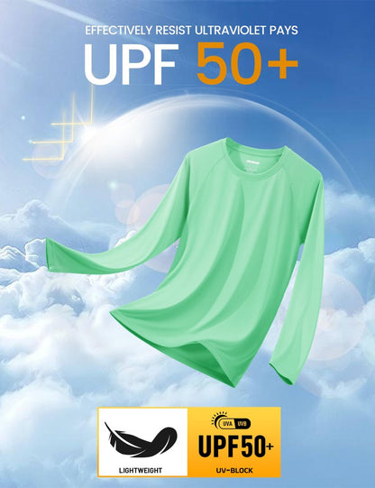 MAGCOMSEN Hiking Shirts for Men Long Sleeve Running Shirts Quick Dry Shirts UV Protection T Shirts Sun Protection UPF 50+ Athletic Shirts