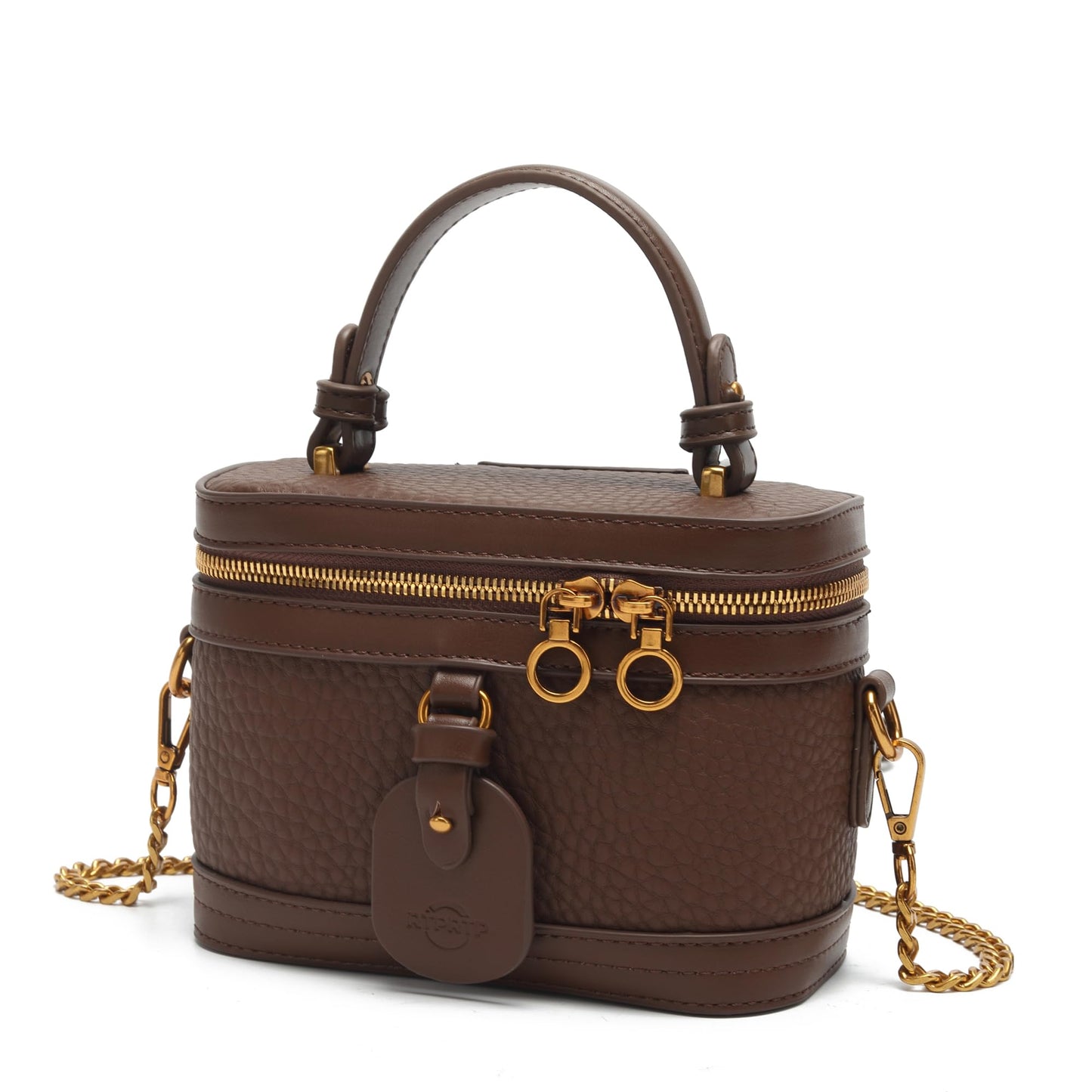 RTPRTP Small Crossbody Bag for Women, Mini Shoulder Handbag with Chain Strap, Brown Fashion Purse for Travel and Daily Use