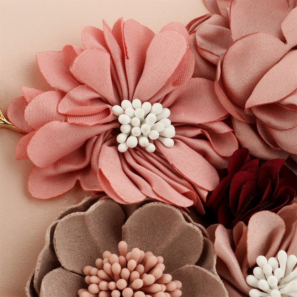 PU Leather Purses and Handbags for Women Floral Beaded Embellished Clutch Bag Elegant Banquet Wedding Evening Handbags Crossbody Bag
