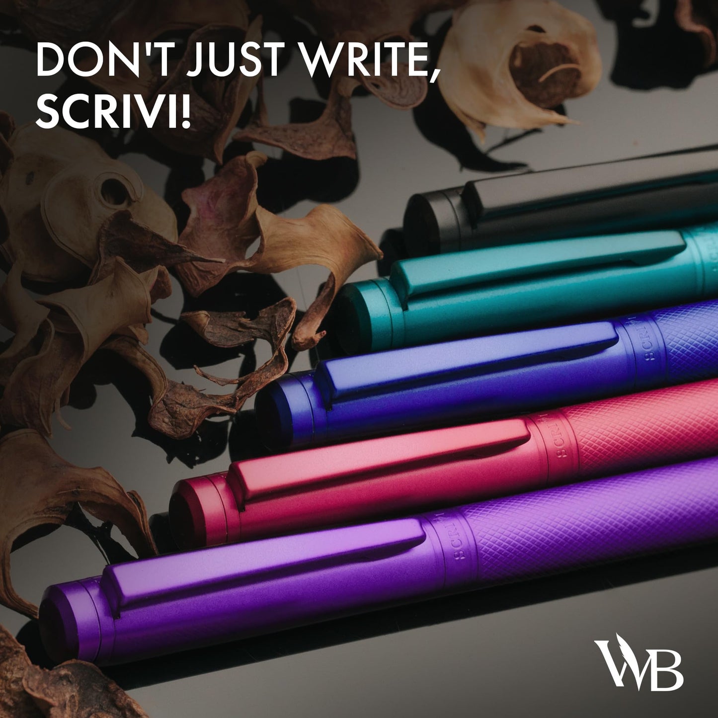 SCRIVI PENS Luxury Fountain Pen Set-[Blue] Fountain Pens for Writing - Smooth Extra Fine Nib - Includes Refillable Ink Converter, 5 Ink Cartridges [Black & Blue], Gift Box - Elegant Calligraphy