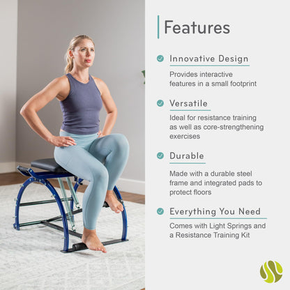 Mundo Moxxi Pilates Chair, Workout Equipment for Home Gym, Up to 250 -Pound Weight Capacity