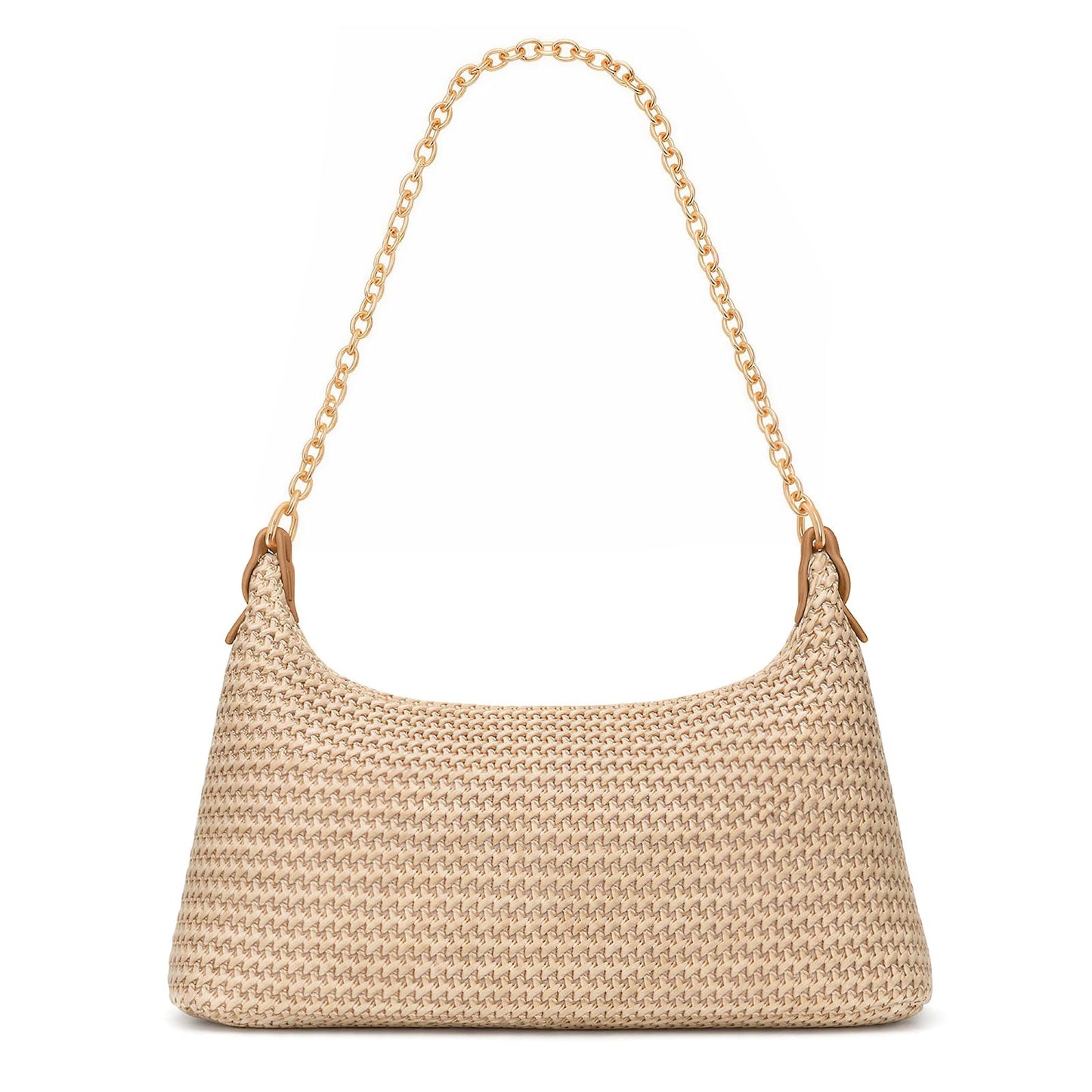XquiziFit Beach Bags for Women Summer Straw Purse Boho Woven Shoulder Bag Crochet Purse Vacation Tote Handbag Khaki