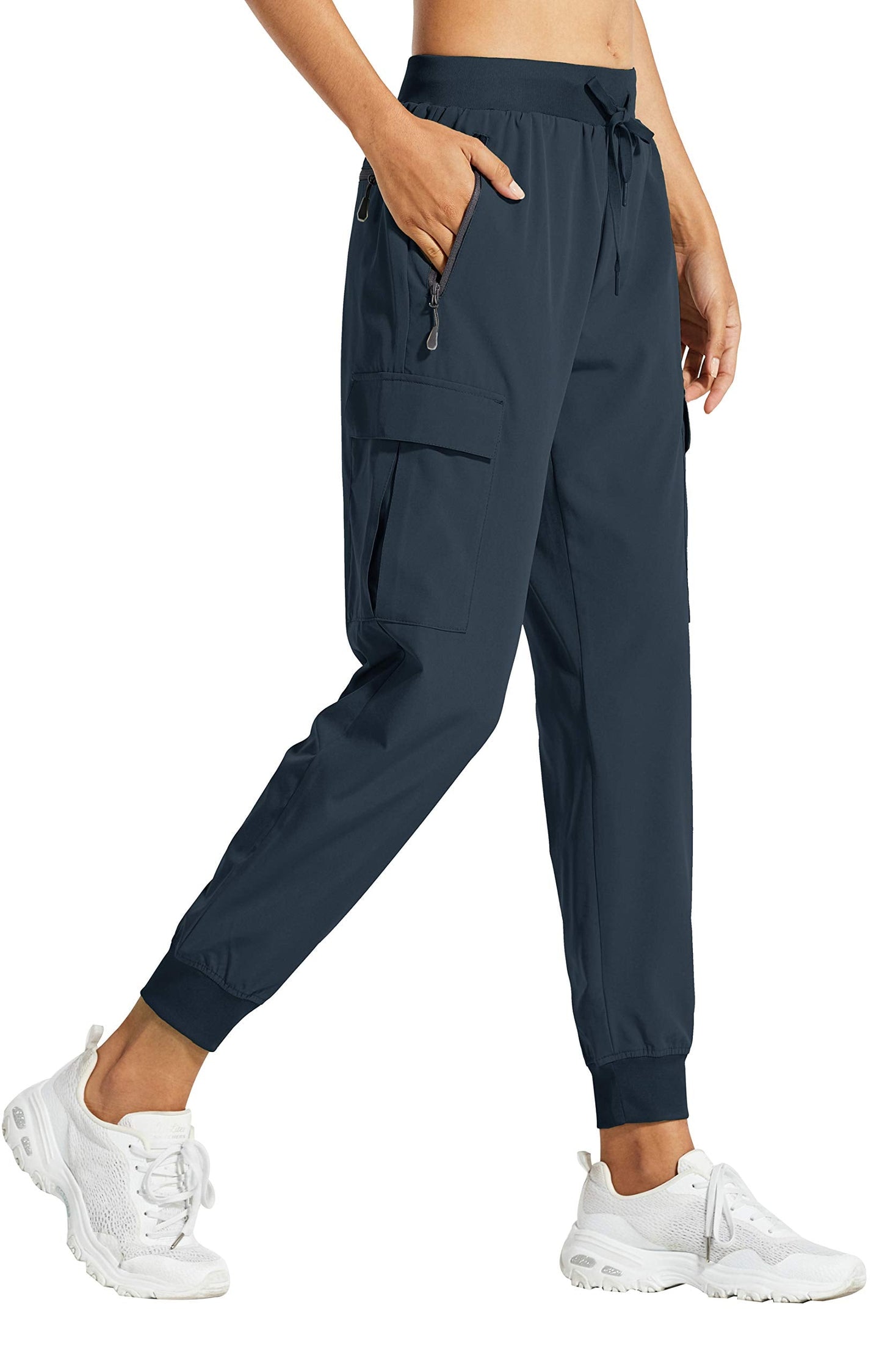 Libin Women's Cargo Joggers Lightweight Quick Dry Hiking Pants Athletic Lounge Casual Travel, Navy L