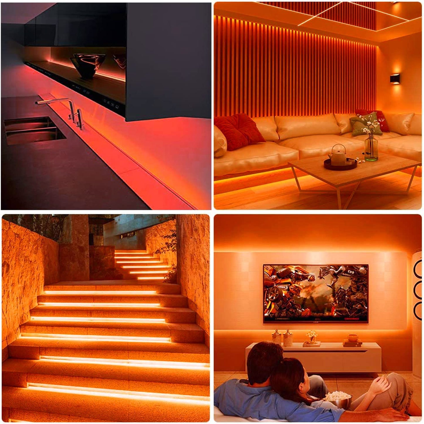 SUYOOULIN LED Strip Lights, SMD 2835 LED Strip, DC12V 1200LEDs 16.4Ft 26000LM High Density LED Light Strips Tube Waterproof IP67, 3 Times Brightness Than SMD3528 LED Strip, Orange