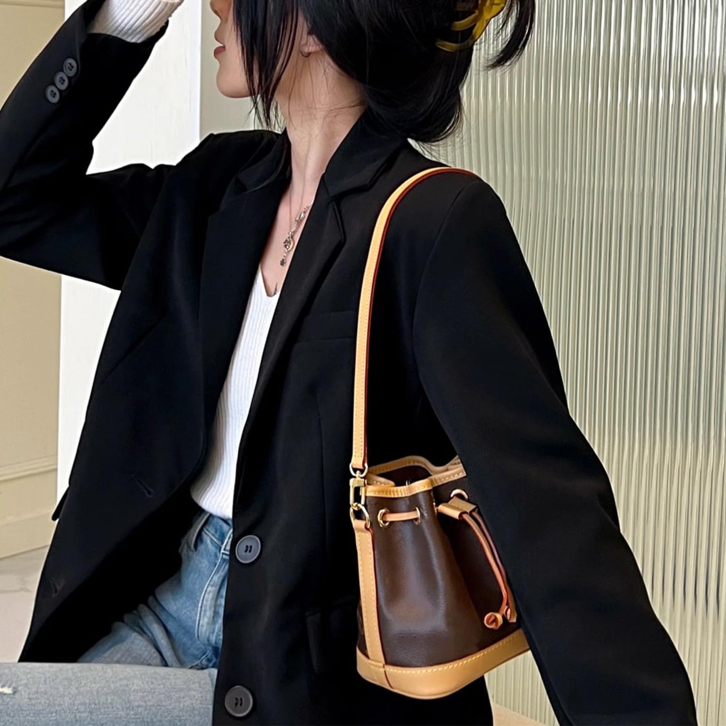 BEUDW Vachetta Leather Crossbody Strap for SPEEDY L V Handbag Replacement Shoulder Strap
