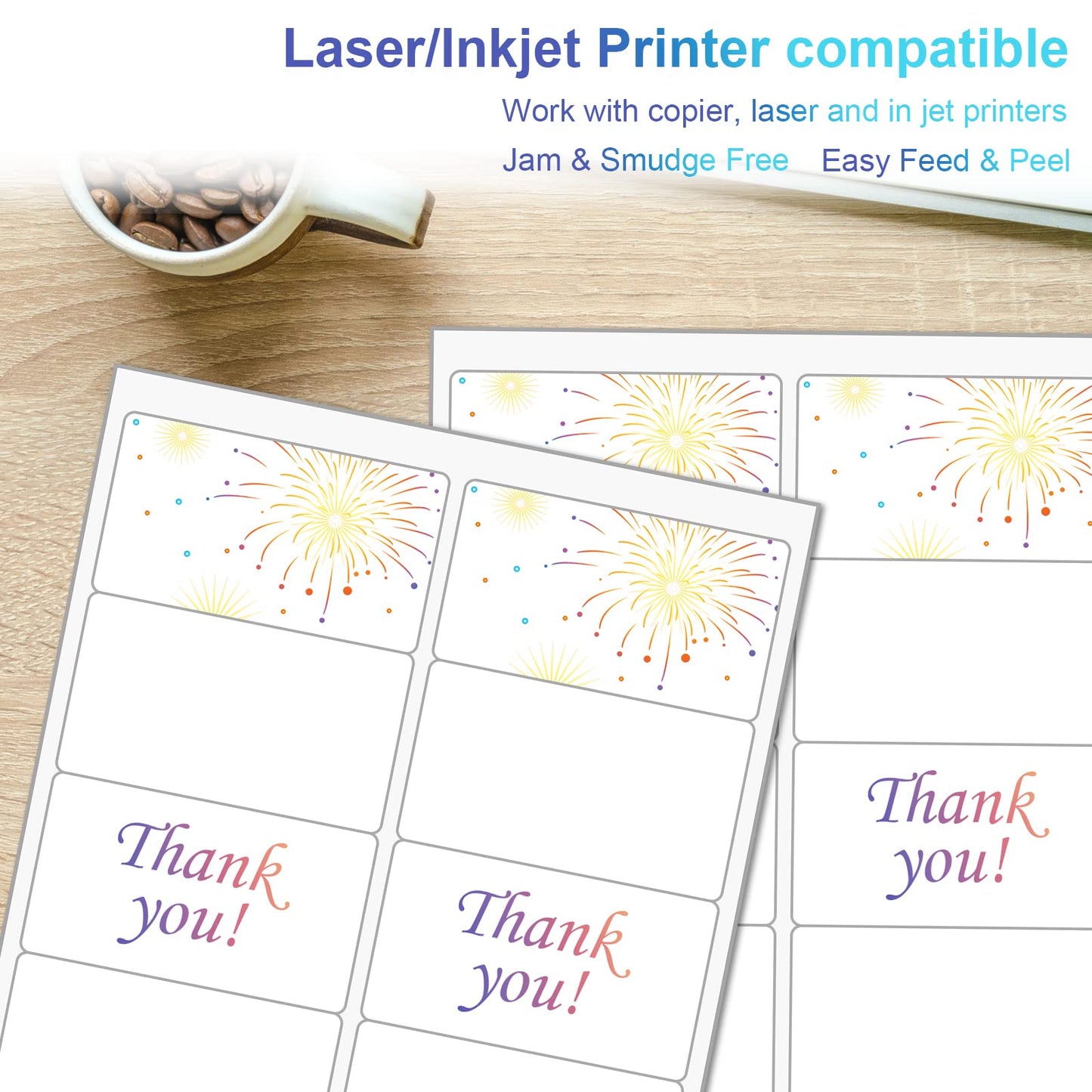 2" x 4" Shipping Labels, Printable White Sticker Labels for Laser/Inkjet Printer Mailing Labels 8.5"*11" US Letter-White, 10 per Sheet Total 1000 Labels (100 Sheets)