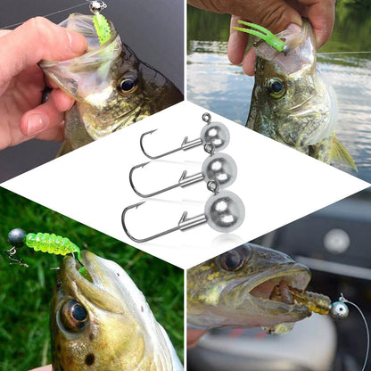 Jig Heads Unpainted Crappie Jig Heads Round Ball Heads Jig Hooks Fishing Jig Heads Saltwater Freshwater Fishing Bass Trout Walleye