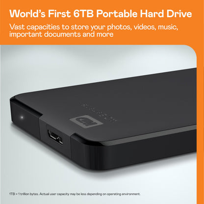 WD 2TB Elements Portable External Hard Drive for Windows, USB 3.2 Gen 1/USB 3.0 for PC & Mac, Plug and Play Ready - WDBU6Y0020BBK-WESN