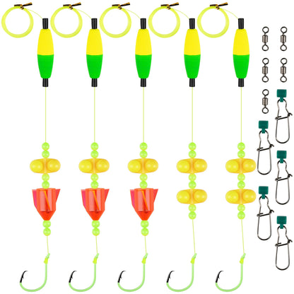 Bombrooster 5Pcs Santee Catfish Rig Set, Float Rig for Freshwater Fishing