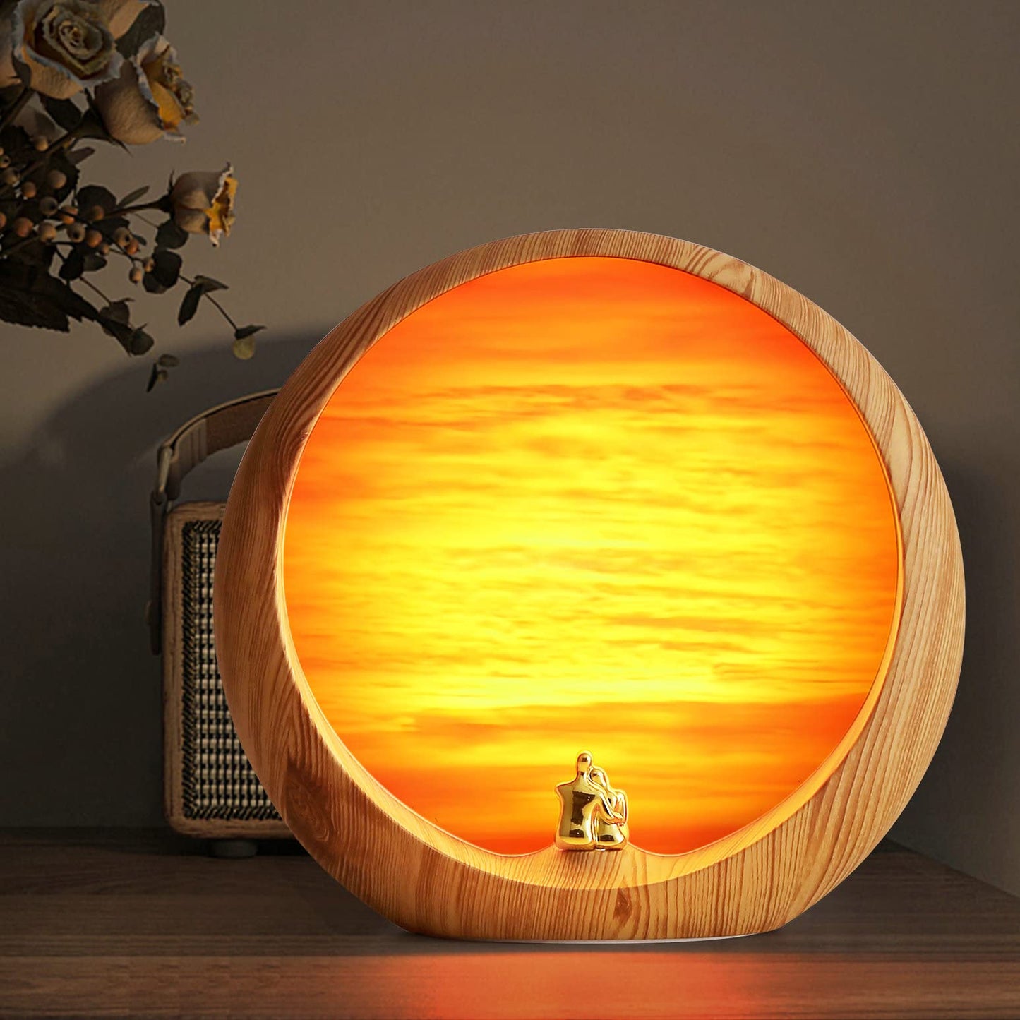 mamre Golden Sunset Lamp Gifts Idea for Anniversary Valentine’s Birthday Mother's Day Home Decoration Unique Table Lamp Gift