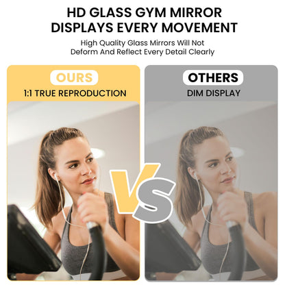 yuzeyurun Home Gym Mirror, Set of 2Pcs 48″×30″ Large Gym Mirrors, Tempered Glass Full Length Wall Mirrors, Full Body Mirror for Bedroom, Wall Mounted Mirror for Gym, Bedroom, Door