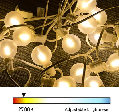 Outdoor LED String Lights, 50Ft with 52 Frosted White LED Globe Bulbs, Waterproof for Indoor/Outdoor Use, Perfect for Garden, Bistro, Pergola, Tents & Decorations, White