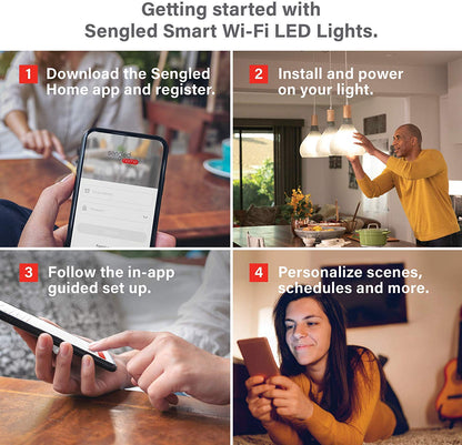 Sengled Smart Light Bulbs, Retro WiFi Light Bulbs, Vintage Filament Led light Bulbs, Smart Edison Bulbs That Work with Alexa & Google, ST19 Led Bulb 60 Watt Equivalent, 2000K E26 No Hub Required,4Pack