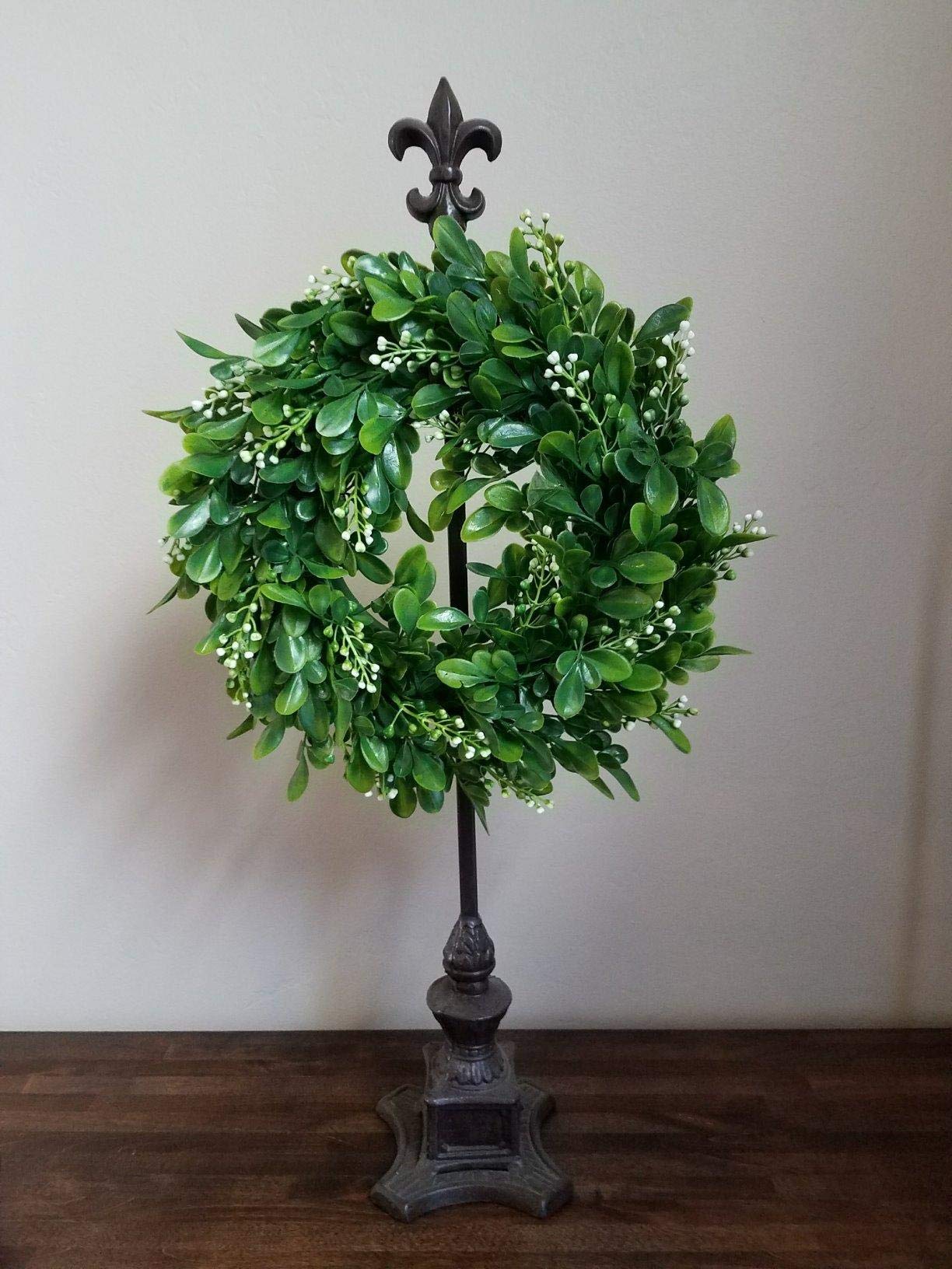 LSKYTOP 4 Pcs Boxwood Wreath with Artificial Green Leaves Door Wall Window Decoration,11Inch/PC