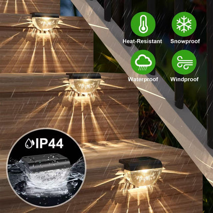 Melunar 12 Pack Solar Deck Lights Outdoor, Solar Step Lights Waterproof for Outside, Yard, Patio, Garden, Pool, Railing, Stairs, Fence (Warm White)