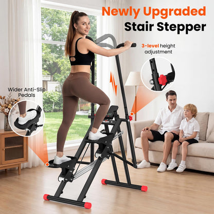 RELIFE REBUILD YOUR LIFE Stair Stepper for Home Exercise,New Version Stair Climber with Adjustable Resistance, Vertical Climber Cardio Exercise Machine for Full Body Workout, Extended Step Range