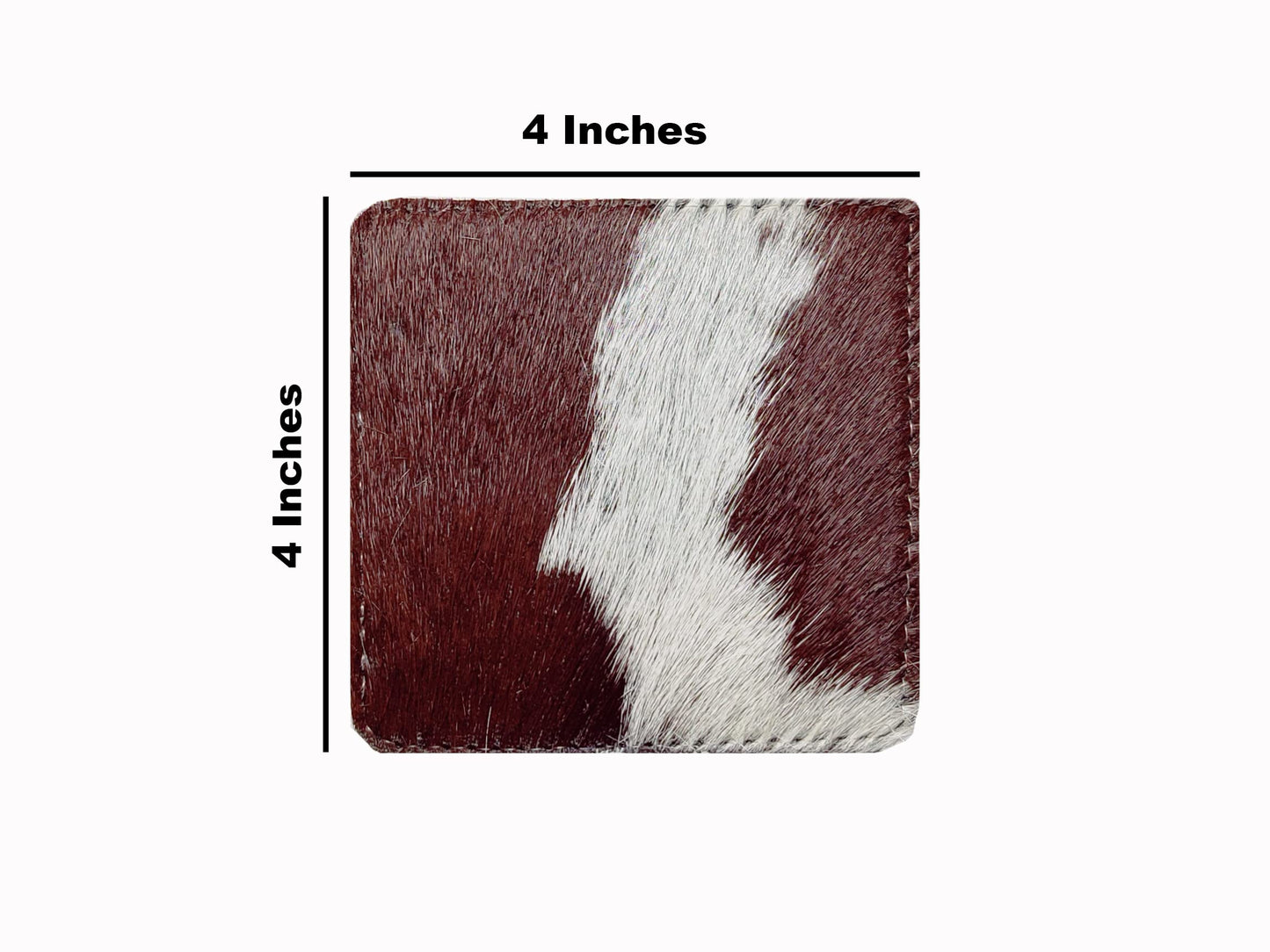 NGF Cowhide Coaster Set of 6 pcs Natural Cowhide Drink Coasters Hair On Square Coasters Leather Tea Cup Coasters Home Decor & Home Living Ideas Multicolor 4 x 4 x 0.5 inches