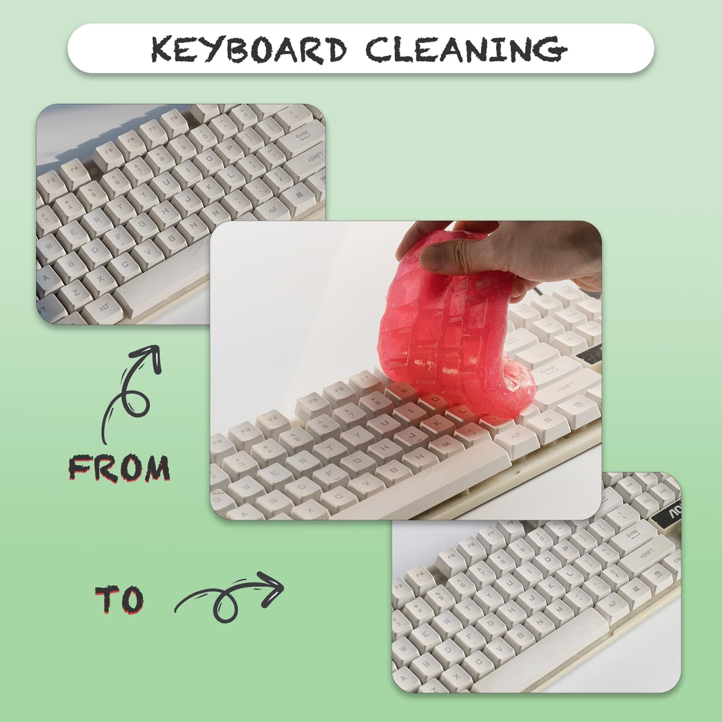 Cleaning Gel for Car Cleaner Cleaning Kit Automotive Air Vent Dust Cleaning Car Slime for Auto Cleaning Putty Universal Dust Car Accessories Car Interior Cleaner Keyboard Cleaning Laptop Cleaner