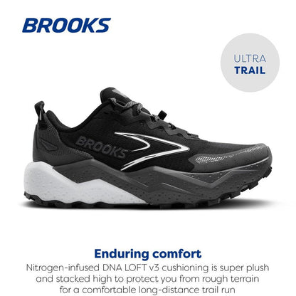 Brooks Men’s Caldera 8 Ultra Trail Running Shoe - Black/Blackened Pearl/White - 15 Medium