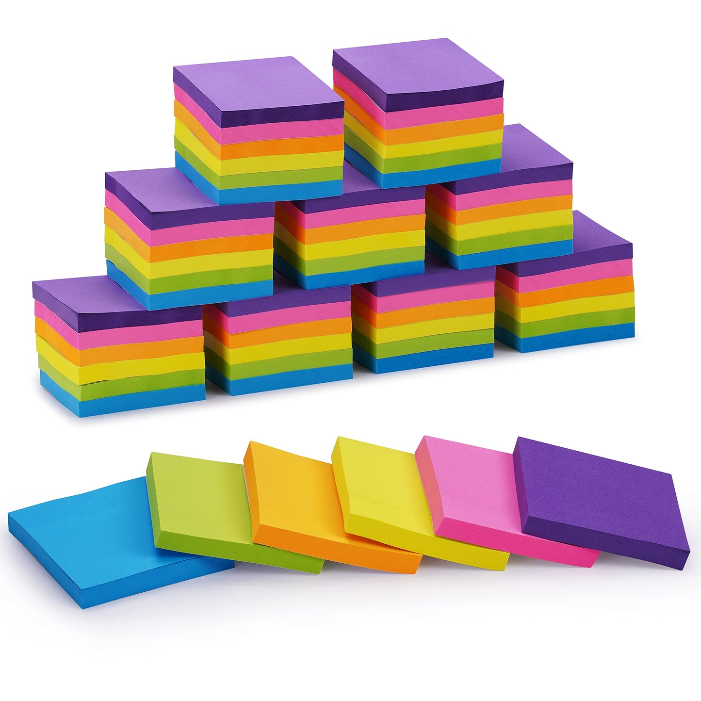 Sticky Notes Bulk, 60 Pads Sticky Notes, 3 X 3 Inch, 100 Sheets/Pad, Assorted Bright Colors Notes Pads Pack,Great Sticking Power