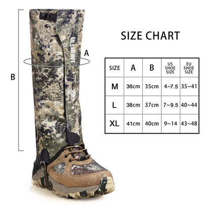 QOGIR Hunting Gaiters Boot Gaiters, Durable Leg Gaiters for Hunting, Waterproof Hiking Gaiters with Upgraded Rubber Foot Strap, Adjustable Snow Boot Gaiters for Hiking, Hunting, and More (Medium)