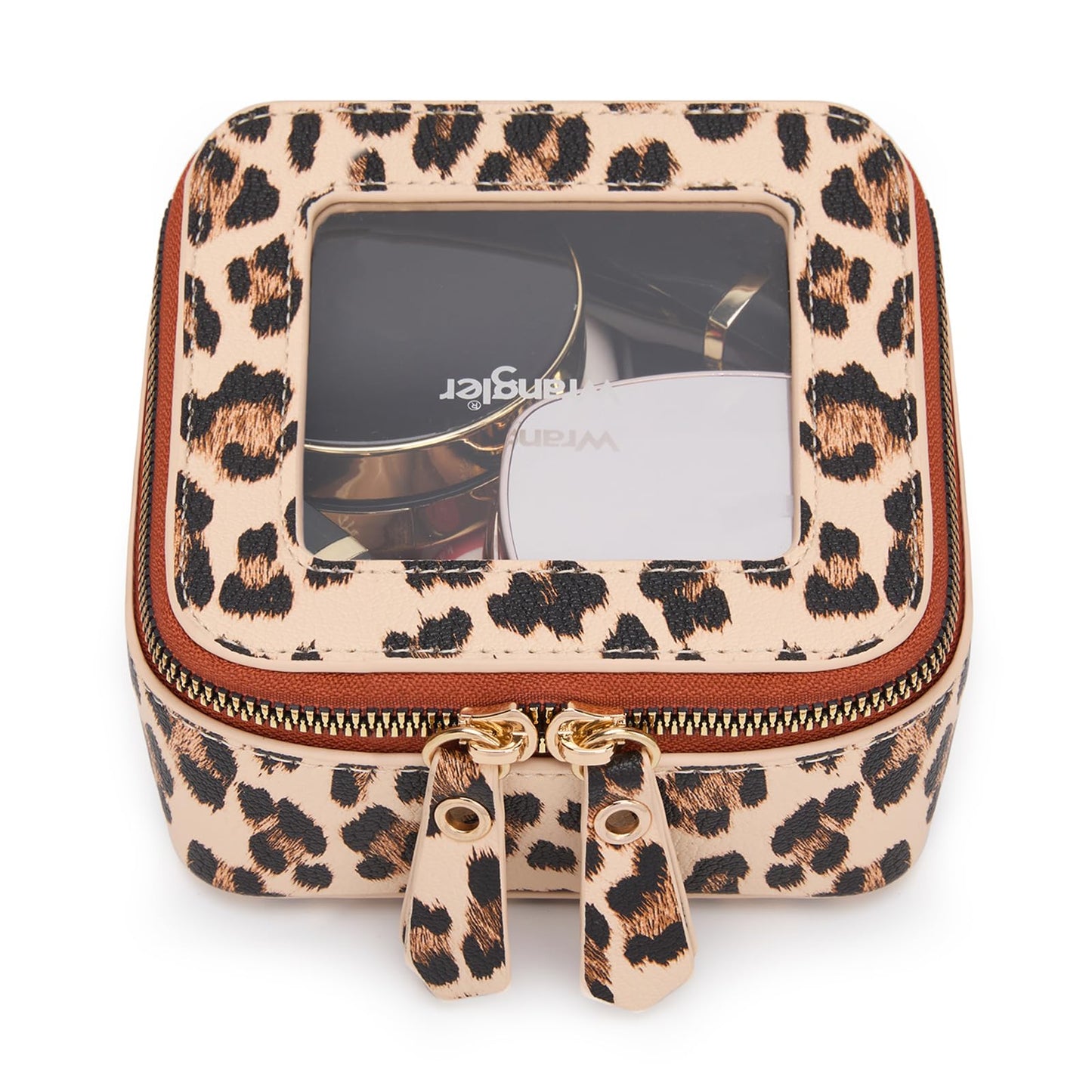 Montana West X Wrangler Clear Makeup Bag Travel Cosmetic Bag Portable Make Up Toiletry Organizer for Women Leopard