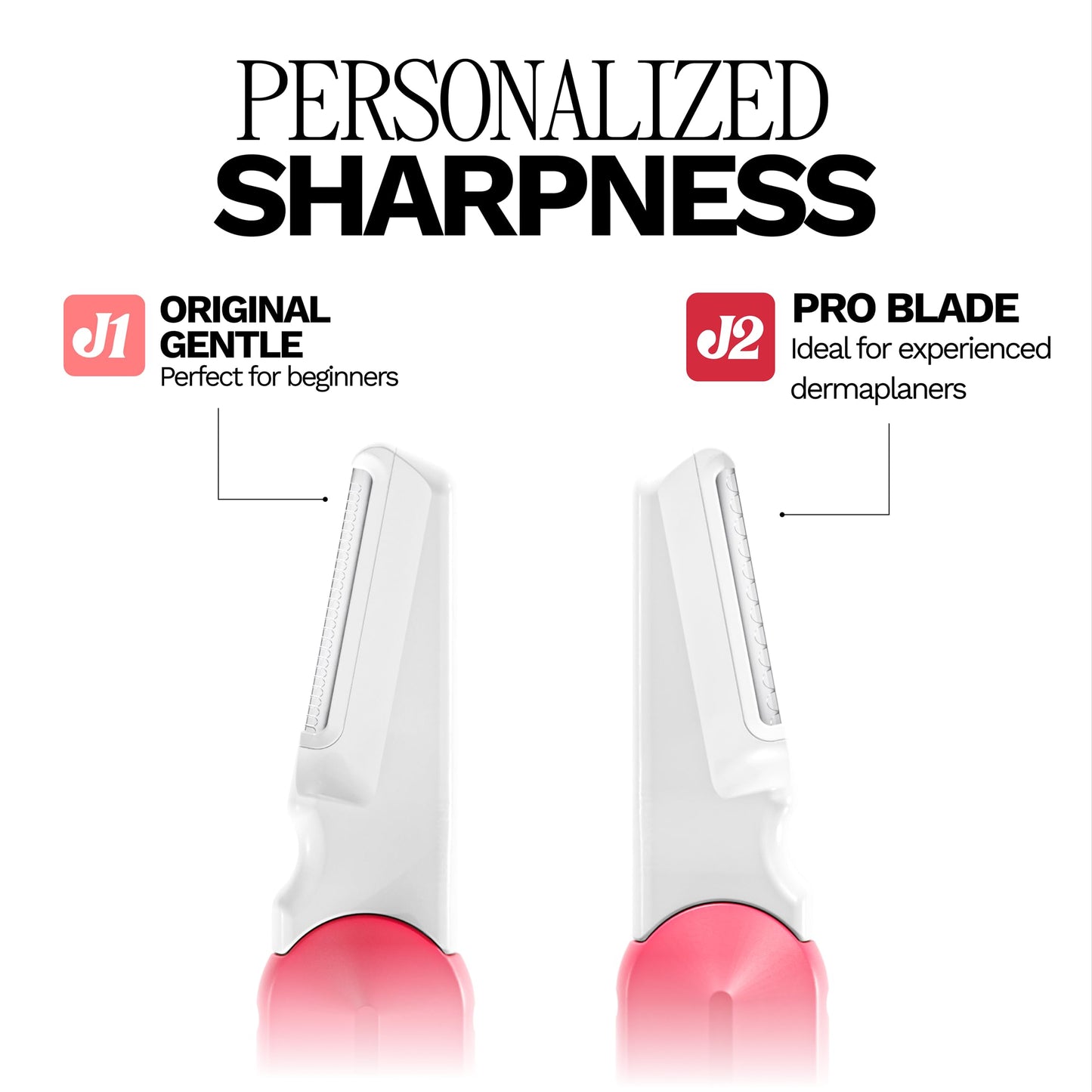 Jill J1 Dermaplane Refill Blades - 12 Gentle Replacement Blades for Jill Wand, Removes Peach Fuzz + Dull Skin with Petite + Wide Blades for Beginner-Level Exfoliation, 6 Full Shaves