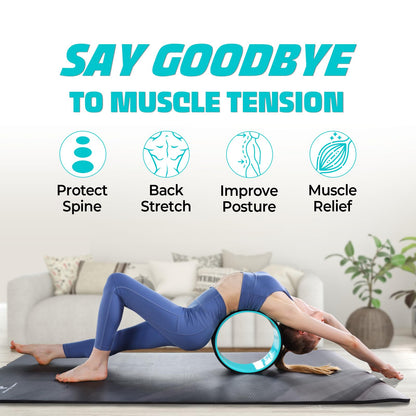 Yes4All Yoga Wheel Roller, 500 lb Capacity Back Cracker Roller, Yoga Roller for Back Ease & Spinal Support, Target Pressure Points for Comfort Hips & Neck, Available in 6”/10”/12” Sizes
