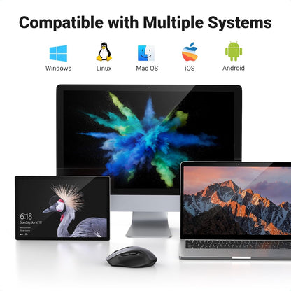 UGREEN Wireless Mouse 2.4G with USB Receiver, 5-Level 4000 DPI 6 Buttons,18 Months Battery Life Cordless Mouse, Ergonomic Computer Mice for Laptop, Computer, PC, MacBook, Chromebook Black
