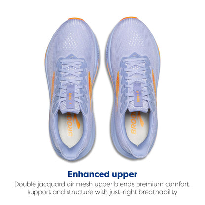 Brooks Women’s Ghost 17 Neutral Running Shoe - Blue Heron/White/Orange - 9.5 Medium