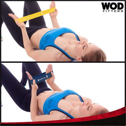 WODFitters Bandelicious Mini Bands Set - 4 Exercise Workout Resistance Bands - Exercise Loops - Workout Flexbands for Stretching, Physical Therapy, Rehab, Home Fitness and Muscle Activation