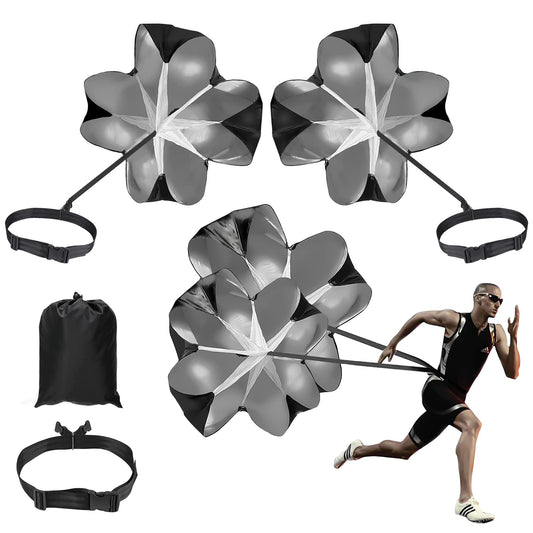 "N/A" 2 Umbrella Running Parachute Speed Training 56 inch Speed Training Resistance Parachute for Kids Youth and Adults Weight Bearing Running and Fitness Core Strength Training
