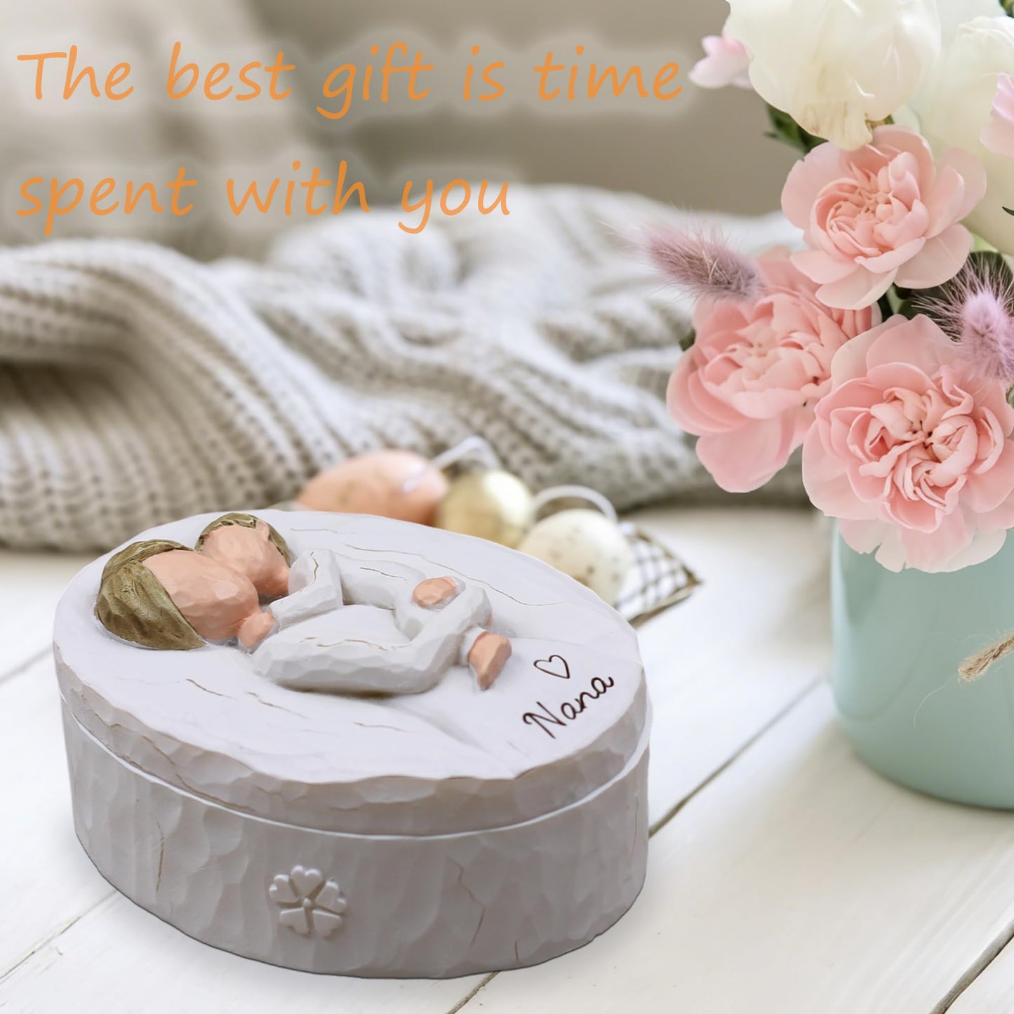 Sayouart Nana Gifts for Grandma, Gifts for Nana for Birthday, Mother’s Day and Christmas, Sculpted Hand-Painted Keepsake Box