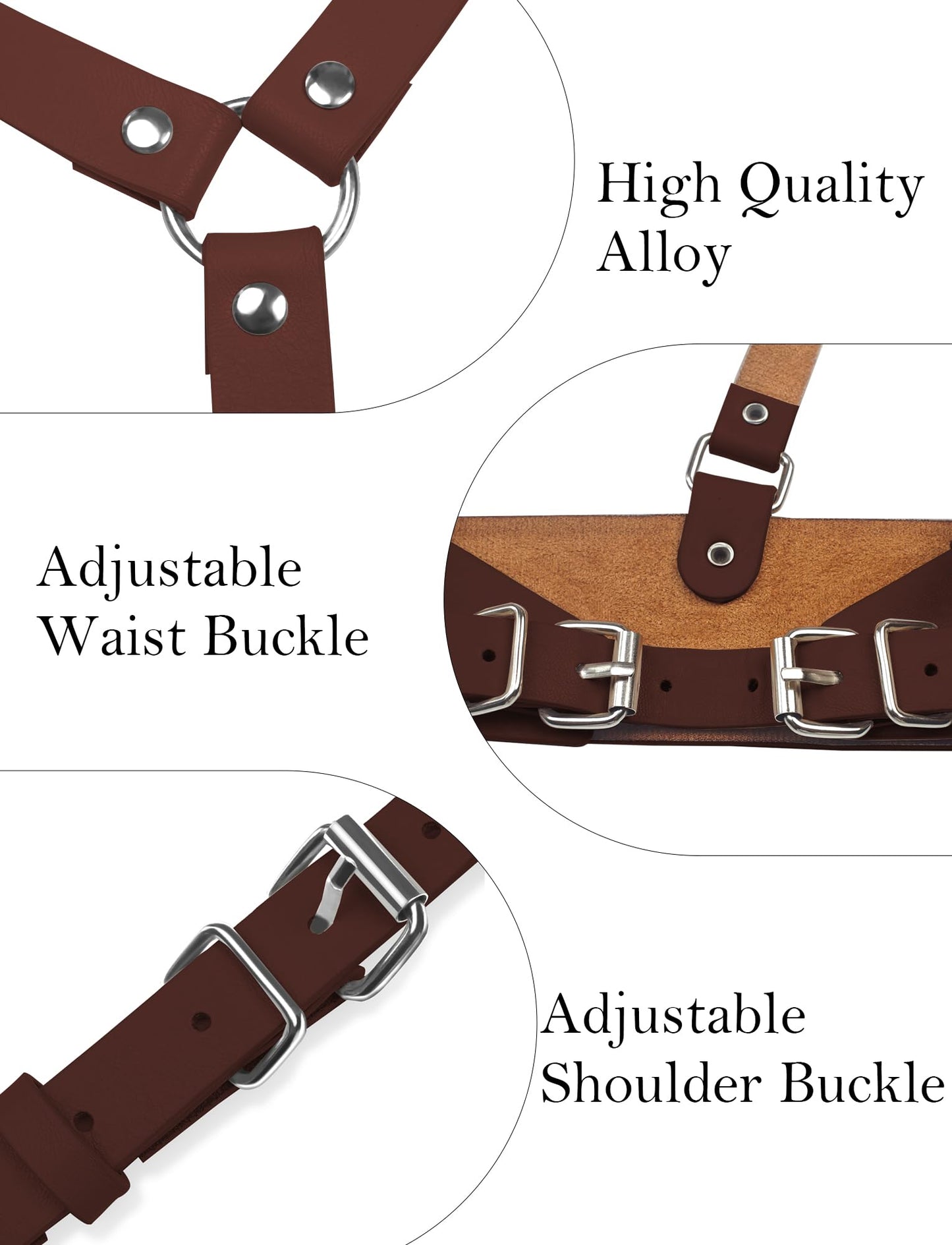 Happy Cherry Harness Belts for Woman Fashion Plus Size Brown Dress Leather Belts for Blouses Body Chain Halloween