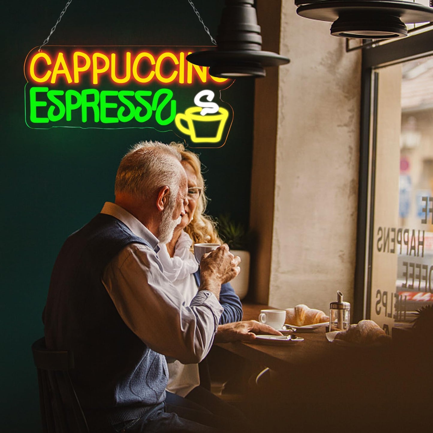 Balanar Cappuccino Espresso Neon Signs Beer Bar Sign Led Lights for Coffee Bar Wall Decor Bistro Cafe Shop Man Cave Party Christmas Gift 16.1 * 7.7inch