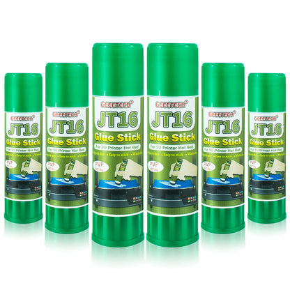 3D Printer Glue Sticks 6-Pack, 1.27oz Each, Strong First Layer Adhesion, Prevents Warping & Shifting, Fits Glass, PEI Sheet, Aluminum Build Plate, Fits PETG, PLA, TPU, ABS Filaments, Easy to Clean