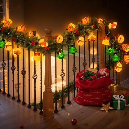 LOLStar Christmas String Lights Decorations, 9.8FT 20 LED Christmas Fairy Lights, Battery Operated (Not Included) with Timer Function and 8 Flashing Modes, Cute Window Lights 2025 Home Indoor Decor