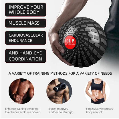 STRPRETTY BASIC Medicine Ball 10 lbs Slam Ball Weighted Balls for Exercise Strength and Crossfit Workout (Dynamic Black)
