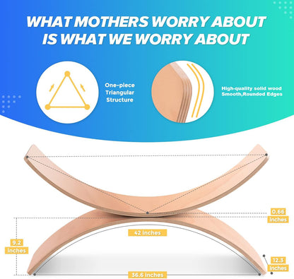 Wooden Balance Board Kids, 37" Natural Wobble Board Wooden Toys for Toddlers Kids & Adults, Birthday Gifts for 2 3 4 5 6 7 8 Year Old Boys Girls, Open Ended Montessori Waldorf Learning Toy