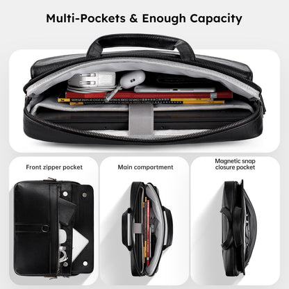 14 inch Laptop Leather Sleeve Bag for 2026-2021 14-inch MacBook Pro M5 A3427 A3434 M4 A3112 M3 A3401, 14" HP Dell Lenovo ASUS Acer Chromebook, Padded Travel Shoulder Accessory Case