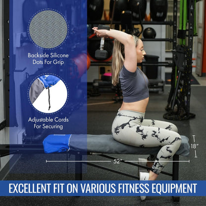 BENCHBARRIER® - The Next Step in Gym Hygiene | Protective Gym & Fitness Equipment Cover | Clean, No-Slip Microfiber Barrier for Sweaty, Germy Surfaces | Helps Stay Fresh Between Washes | Portable with Built-In Storage Pockets
