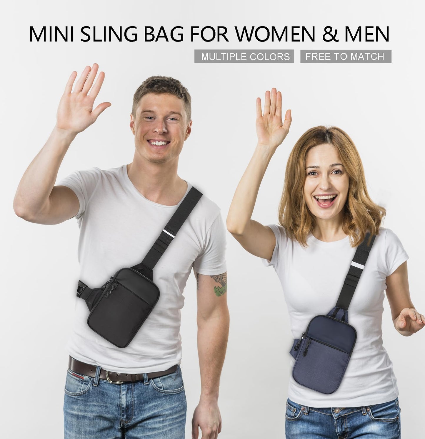higouta Mini Sling Bag for Men Women, Waterproof Utility Crossbody Backpack Chest Bag for Hiking Travel Sports Running