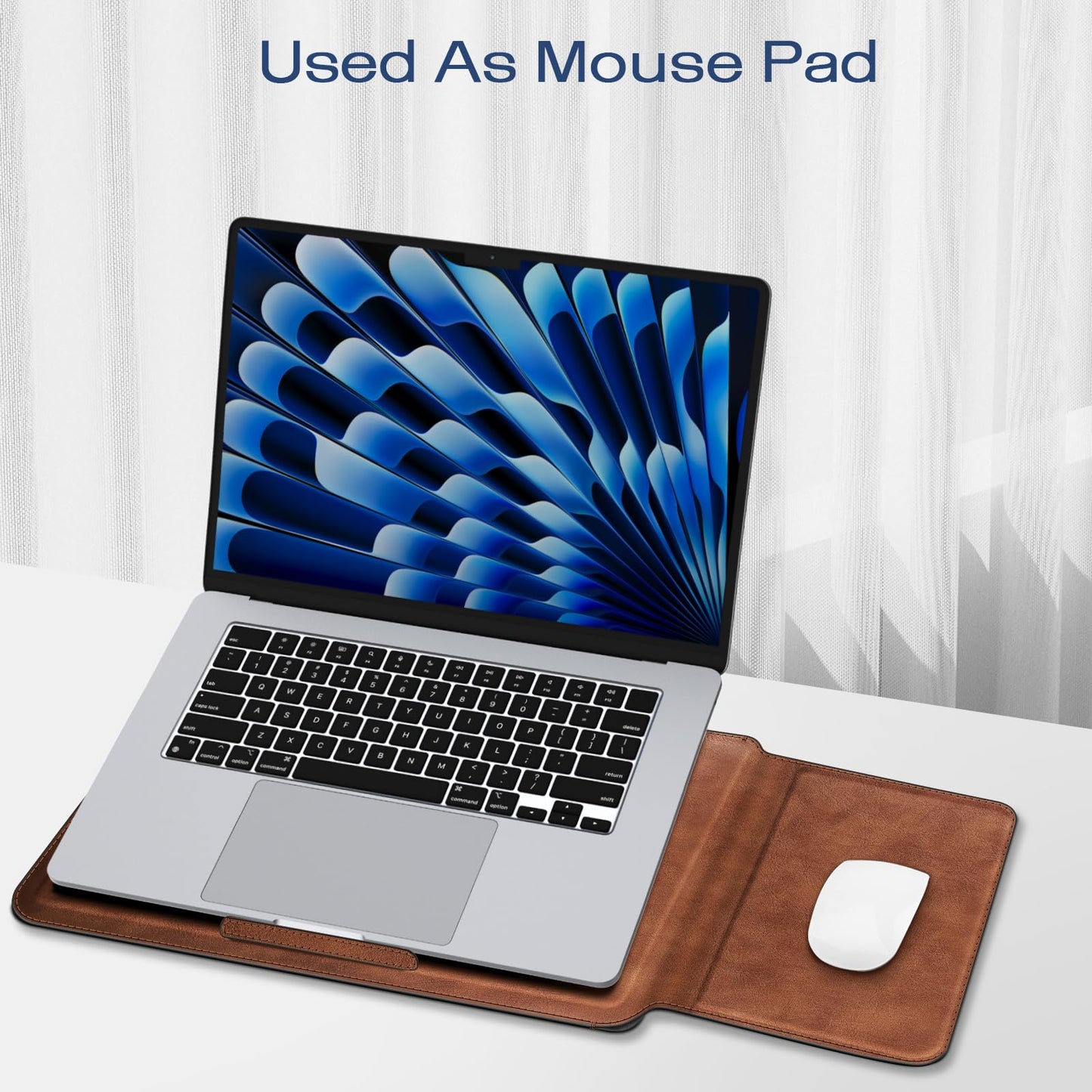 Fintie Sleeve Case for MacBook Air 15.3 M5 M4 M3 M2 A3448 A3241 A3114 A2941, MacBook Pro 16 A3428 A3429 A3403 A3186 A2991 A2485 A2780 A2141, Pro 15 A1707 A1990 - Slim Bag Cover with Stand (Brown)
