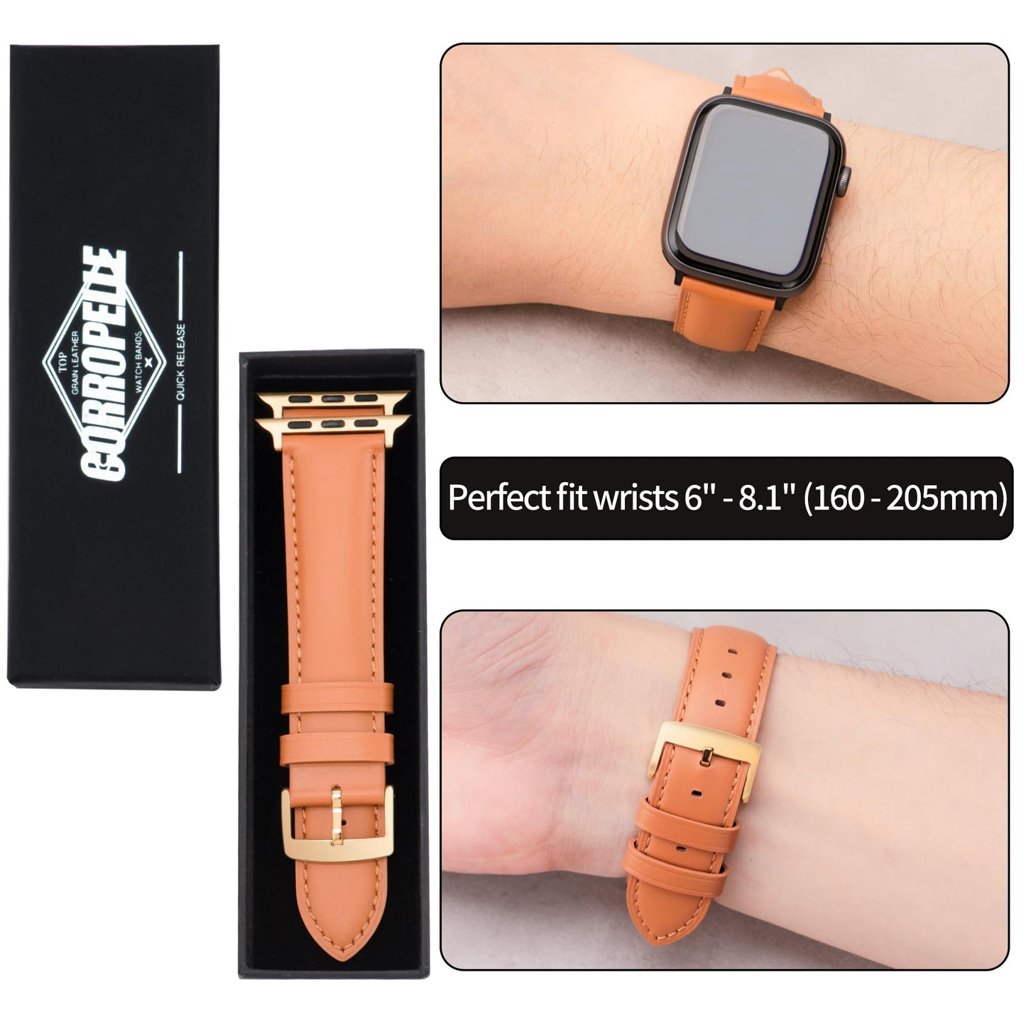 CORROPELLE Leather Watch Bands Compatible with Apple Watch 49mm 46mm 45mm 44mm 42mm, Top Grain Genuine Leather Straps Replacement Band for iWatch Series 11 10 9 8 7 6 5 4 3 2 1 SE3/2/1 Ultra3/2/1