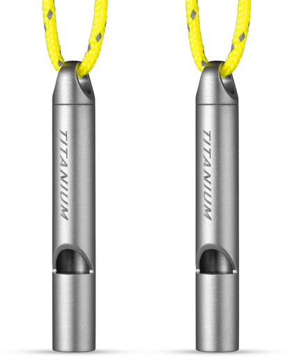 IUMIUN Titanium Pealess Emergency Whistle, 120-130dB High Frequency Safety Survival Whistle for Hiking Camping Boating Dog Training